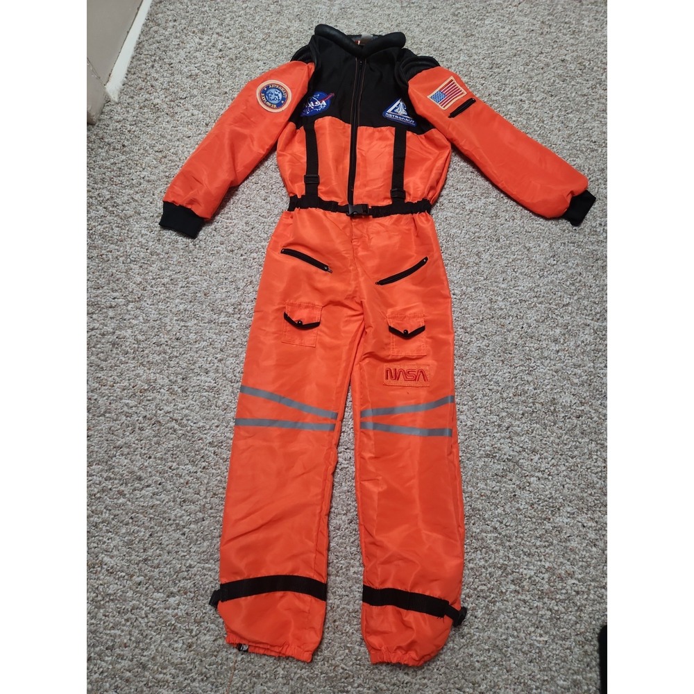 Spooktacular Creations Boys Orange Astronaut Zip Costume With Patches XL *read
